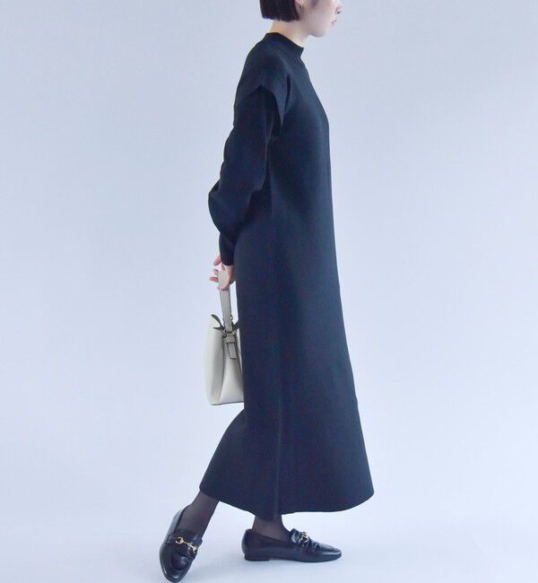 quaranciel「quaranciel:〈手洗い可能〉フェイクレイヤード ニット  ロング ワンピース」|ワンピース|