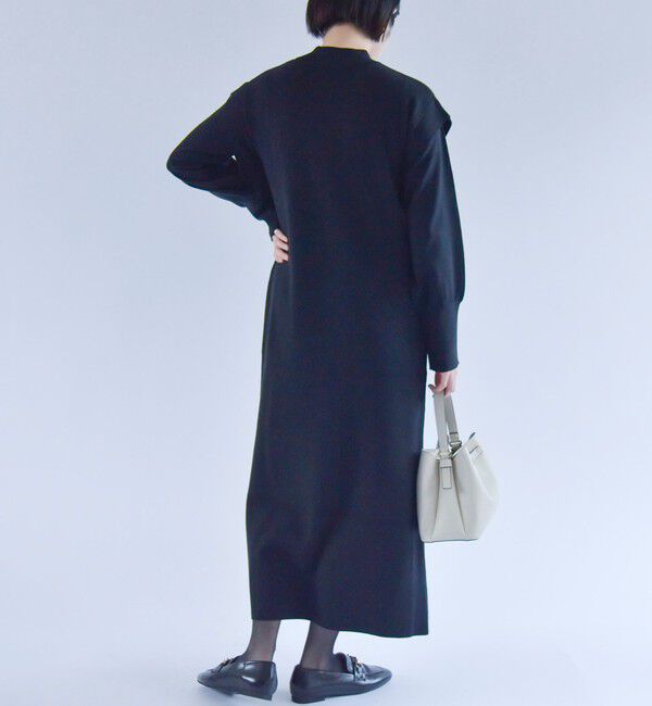 quaranciel「quaranciel:〈手洗い可能〉フェイクレイヤード ニット  ロング ワンピース」|ワンピース|