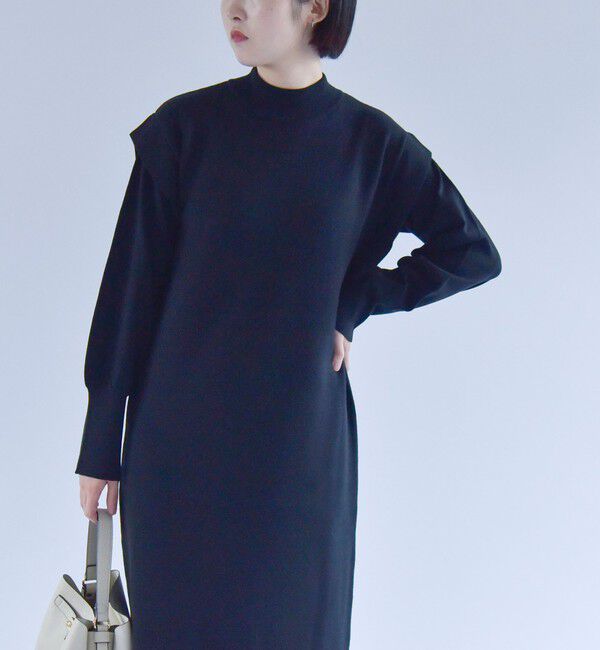 quaranciel「quaranciel:〈手洗い可能〉フェイクレイヤード ニット  ロング ワンピース」|ワンピース|