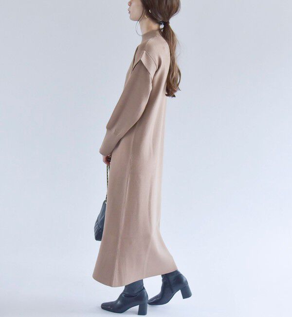 quaranciel「quaranciel:〈手洗い可能〉フェイクレイヤード ニット  ロング ワンピース」|ワンピース|
