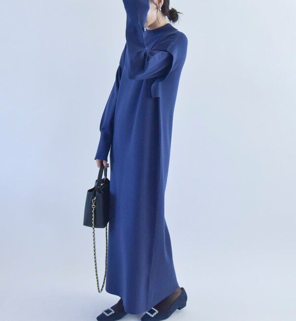 quaranciel「quaranciel:〈手洗い可能〉フェイクレイヤード ニット  ロング ワンピース」|ワンピース|