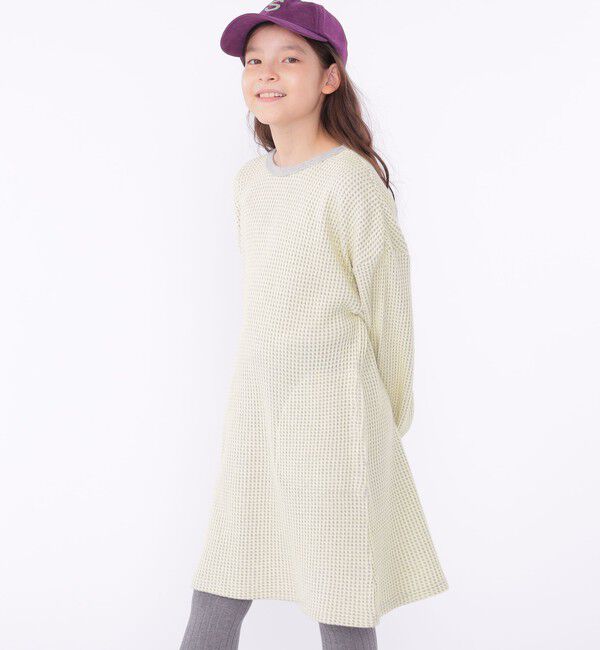 SHIPS KIDS「SHIPS KIDS:140～150cm / ポコポコ ワッフル ワンピース」|ワンピース|イエロー