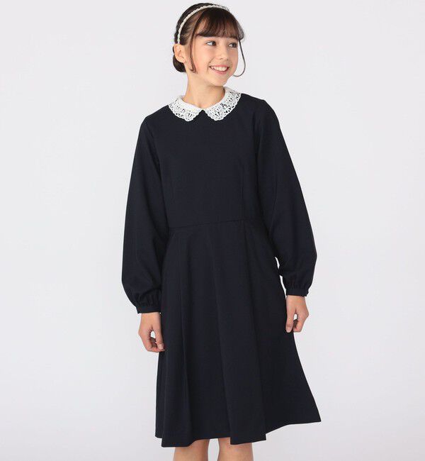 SHIPS KIDS「SHIPS KIDS:150～160cm / セレモニー ストレッチ フレア ワンピース」|ワンピース|