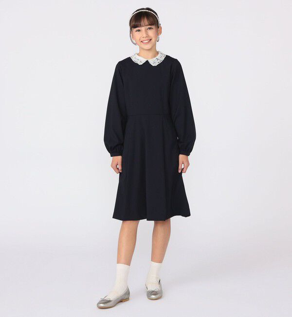 SHIPS KIDS「SHIPS KIDS:150～160cm / セレモニー ストレッチ フレア ワンピース」|ワンピース|