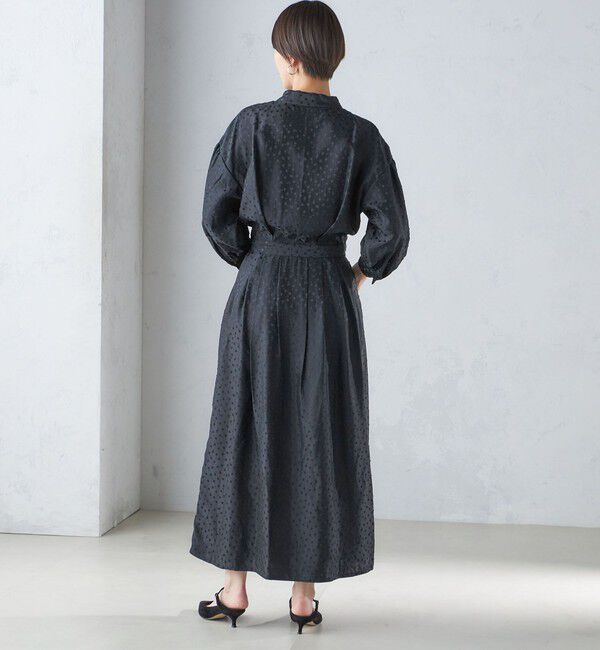 SHIPS for women「〈結婚式・パーティ〉【SHIPS別注】APUPIL:〈手洗い可能〉ジャカード 7分袖 ワンピース」|ワンピース|