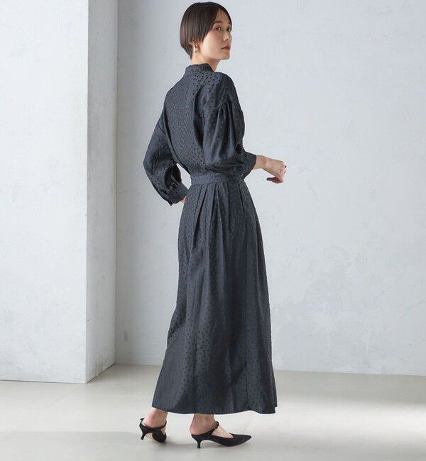 SHIPS for women「〈結婚式・パーティ〉【SHIPS別注】APUPIL:〈手洗い可能〉ジャカード 7分袖 ワンピース」|ワンピース|