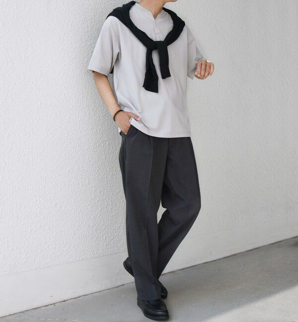 SHIPS any「SHIPS any:〈接触冷感・遮熱・UVカット機能等〉サマーファンクション 鹿の子 ヘンリーネック Tシャツ◆」|Tシャツ・カットソー|