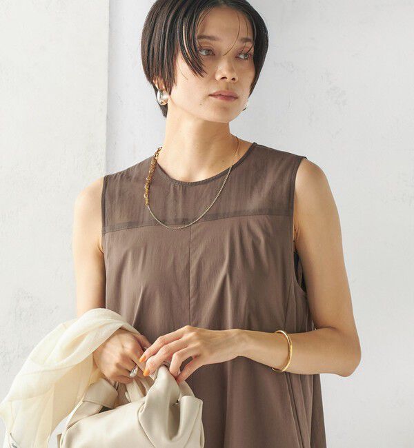 SHIPS for women「《予約》〈手洗い可能〉シアー 切替 フレア ワンピース」|ワンピース|