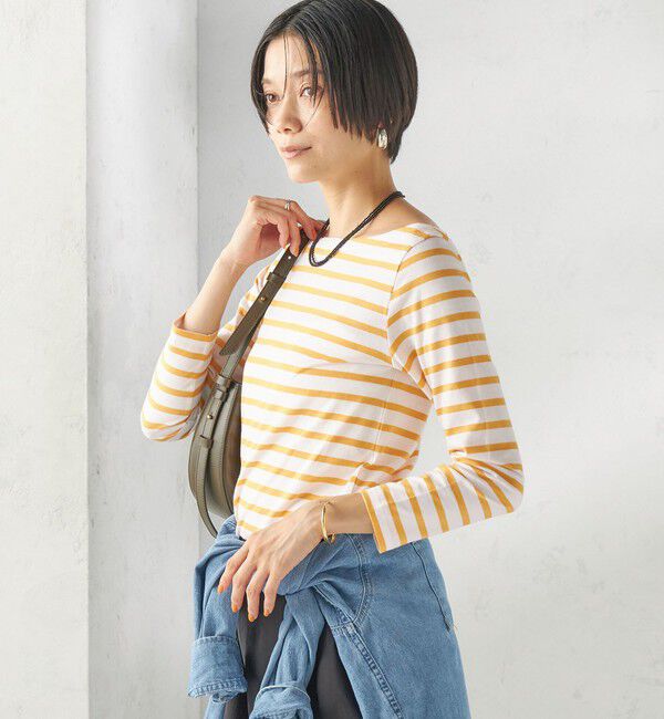 SHIPS for women「【SHIPS別注】Le minor: ボーダー ボートネック プルオーバー」|Tシャツ・カットソー|