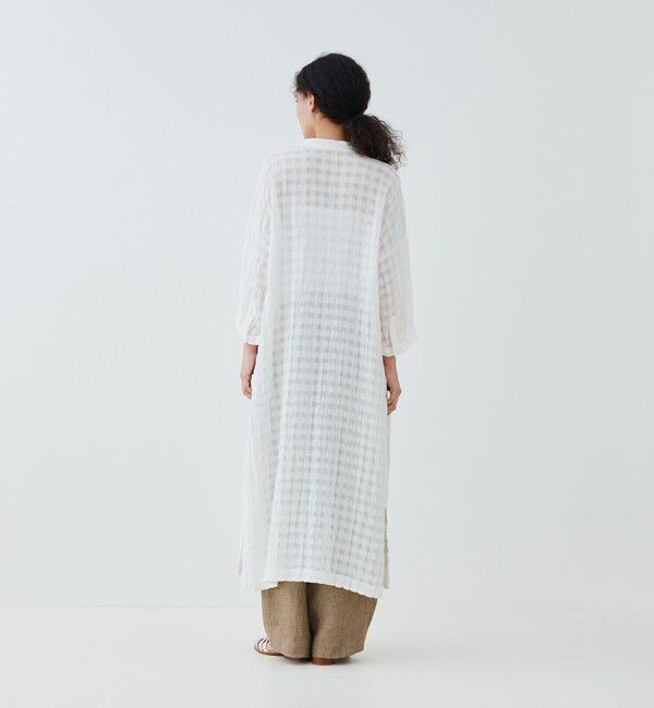GALERIE VIE「シアーチェック ドロップショルダーシャツワンピース」|ワンピース|