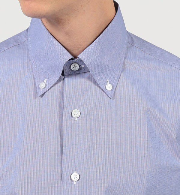 TOMORROWLAND MENS「120/2コットン ハウンドトゥース ボタンダウン ドレスシャツ」|シャツ・ブラウス|