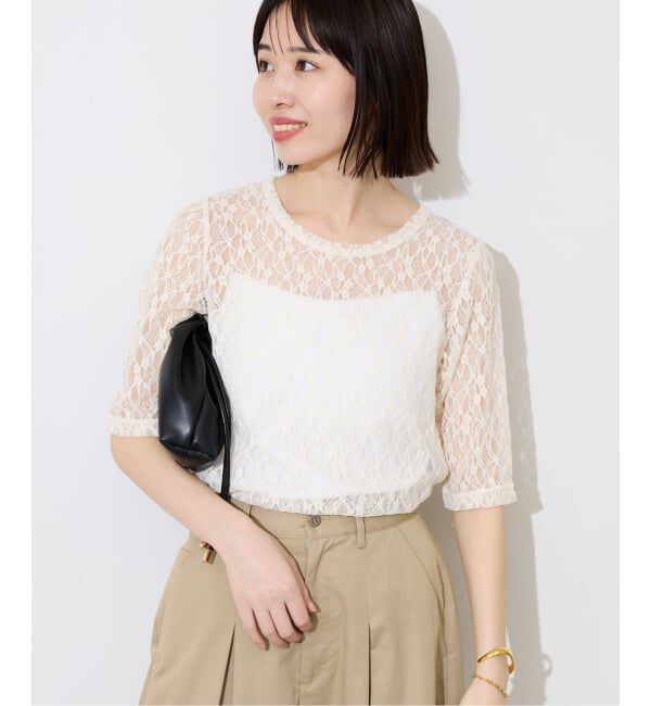 SLOBE IENA「ストレッチレースカットソー」|Tシャツ・カットソー|