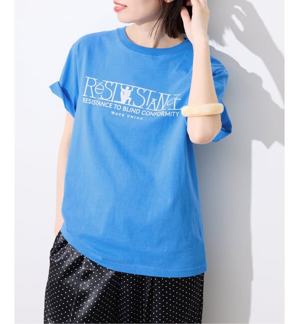 SLOBE IENA「WAVE UNION ロゴTシャツ」|Tシャツ・カットソー|ブルー A