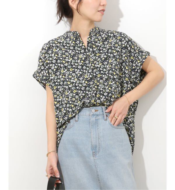 JOURNAL STANDARD relume「フラワープリントフレンチスリーブブラウス」|シャツ・ブラウス|イエロー