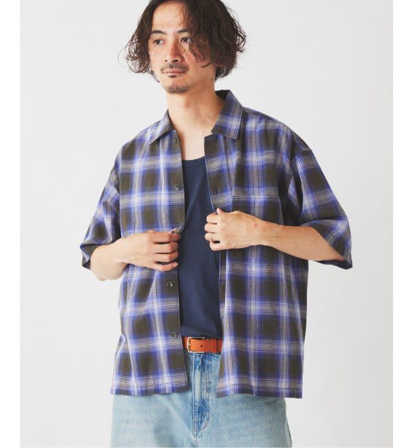 JOURNAL STANDARD relume「T/Cガーゼ オンブレチェック ボックス 半袖シャツ」|シャツ・ブラウス|