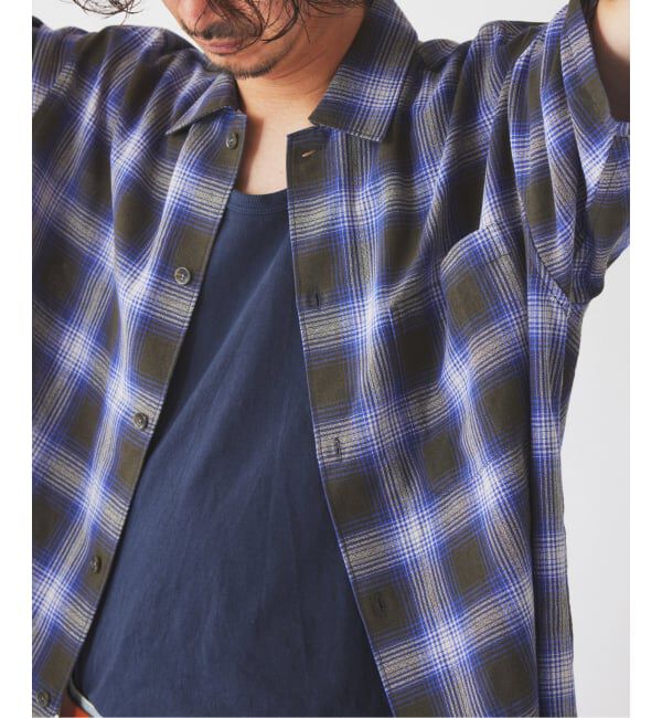 JOURNAL STANDARD relume「T/Cガーゼ オンブレチェック ボックス 半袖シャツ」|シャツ・ブラウス|