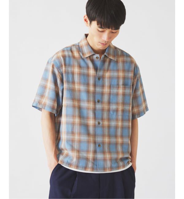 JOURNAL STANDARD relume「T/Cガーゼ オンブレチェック ボックス 半袖シャツ」|シャツ・ブラウス|
