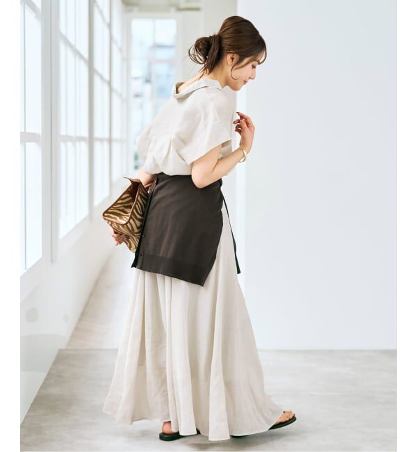 Spick and Span「《セットアップ可》ラミーブレンドフレンチスリーブシャツ」|シャツ・ブラウス|