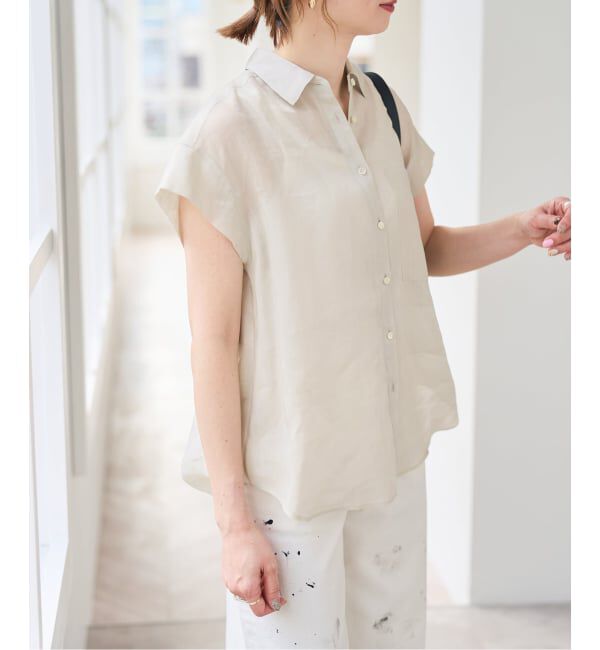 Spick and Span「《セットアップ可》ラミーブレンドフレンチスリーブシャツ」|シャツ・ブラウス|