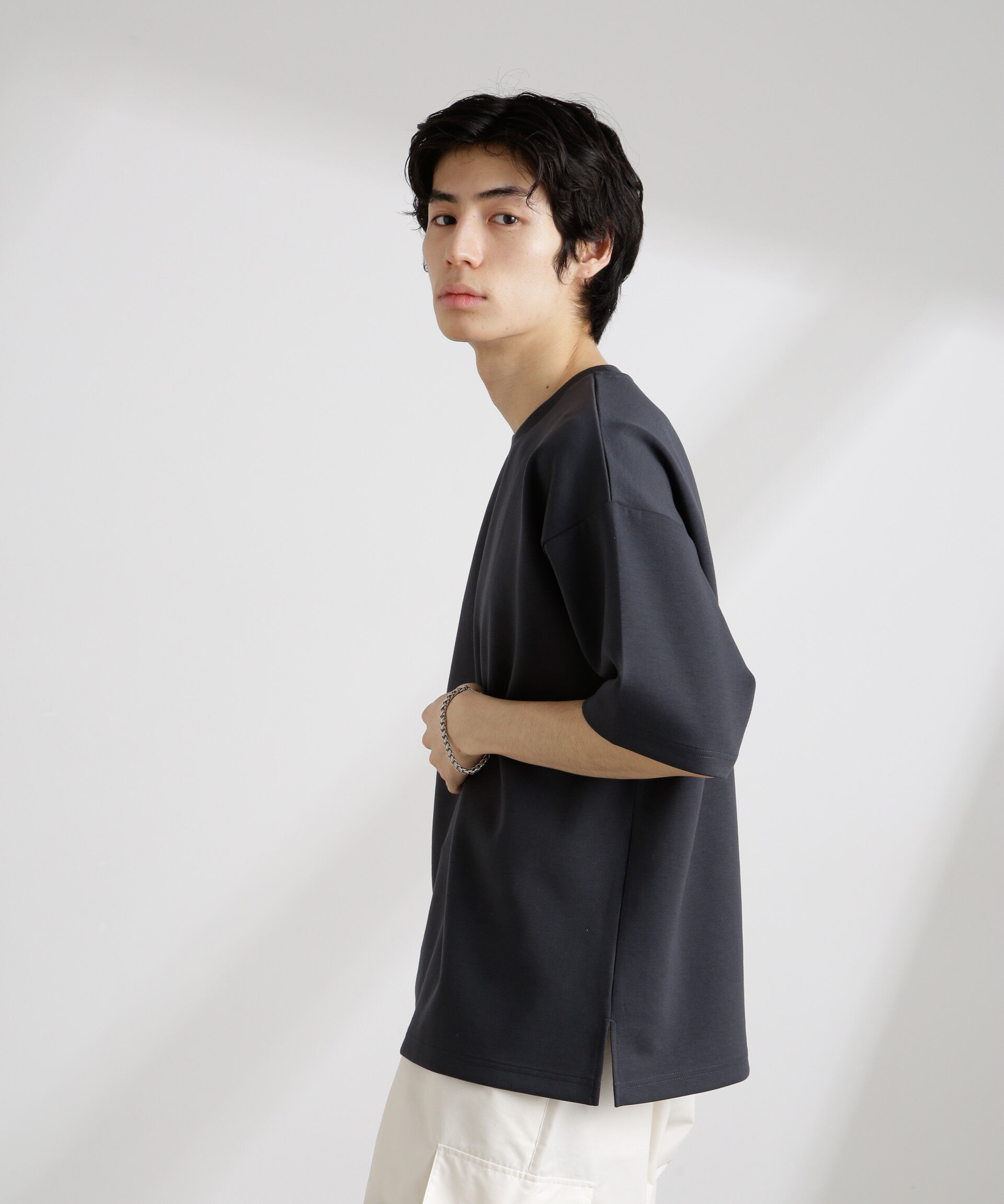 nano･universe「ワイドダンボールTシャツ 半袖」|Tシャツ・カットソー|