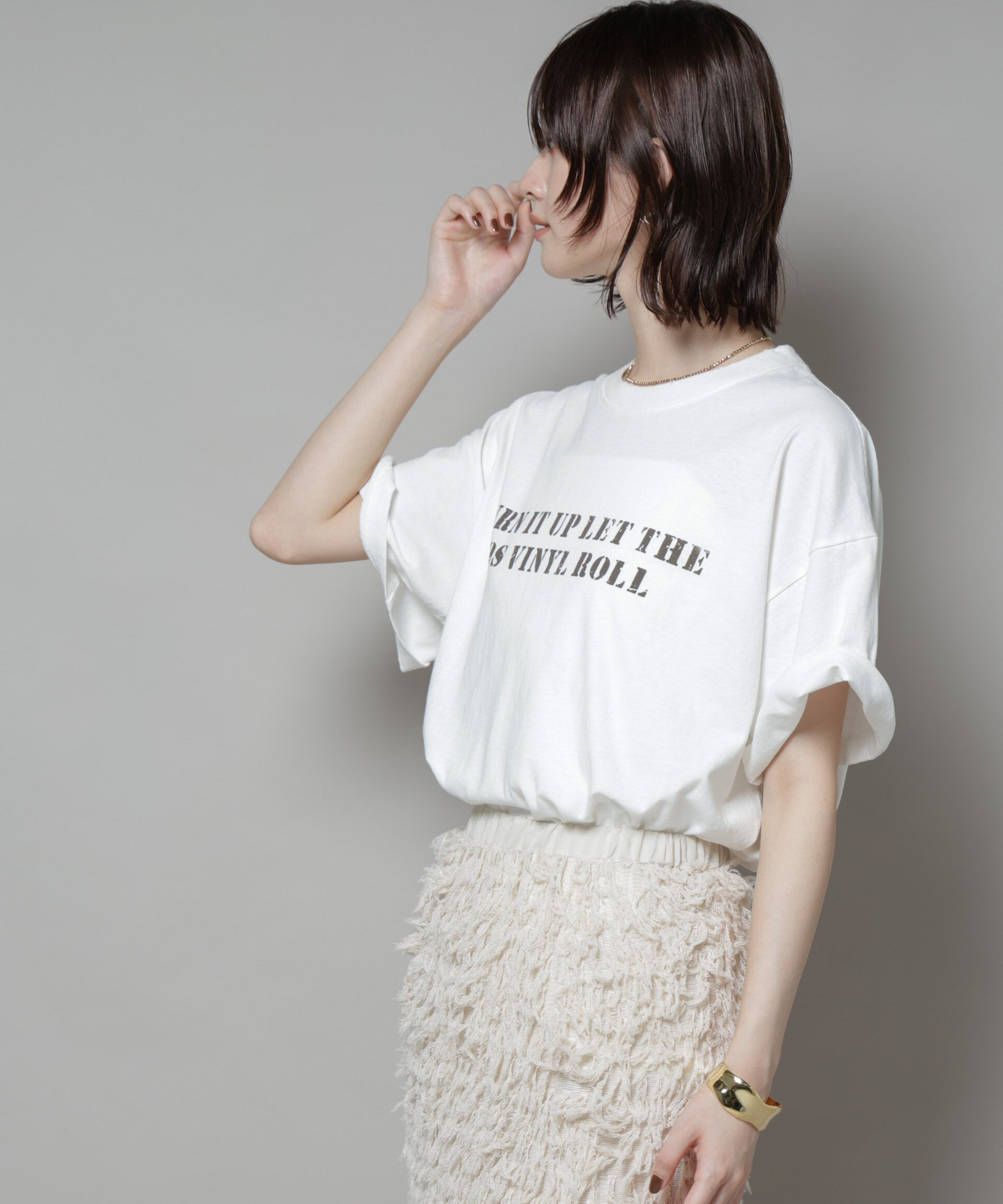 nano･universe「ヴィンテージライクTシャツ」|Tシャツ・カットソー|オフホワイト1