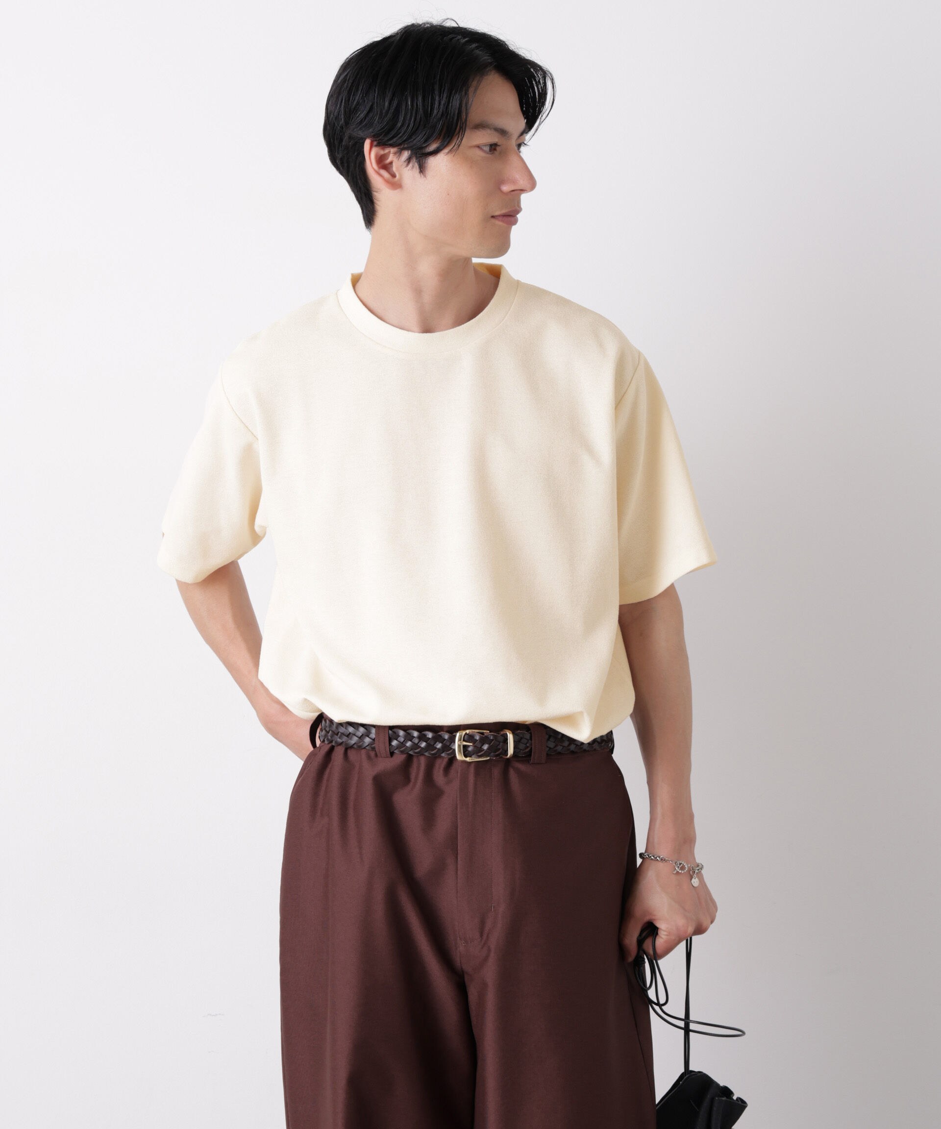 nano･universe「マイクロパイル クルーネックTシャツ 吸水速乾（セットアップ可）」|Tシャツ・カットソー|