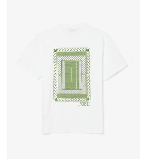 LACOSTE「コートグラフィックバックプリントTシャツ」|Tシャツ・カットソー|