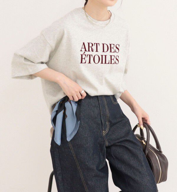 fredy emue「フロッキーロゴ5分袖Tシャツ」|Tシャツ・カットソー|ライトグレー