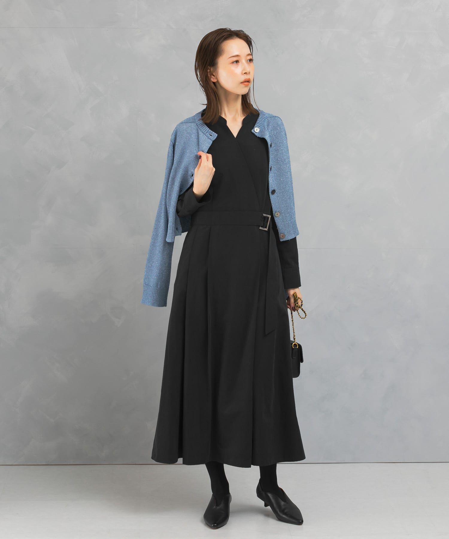 URBAN RESEARCH ROSSO「スエードライクカシュクールワンピース」|ワンピース|ブラック