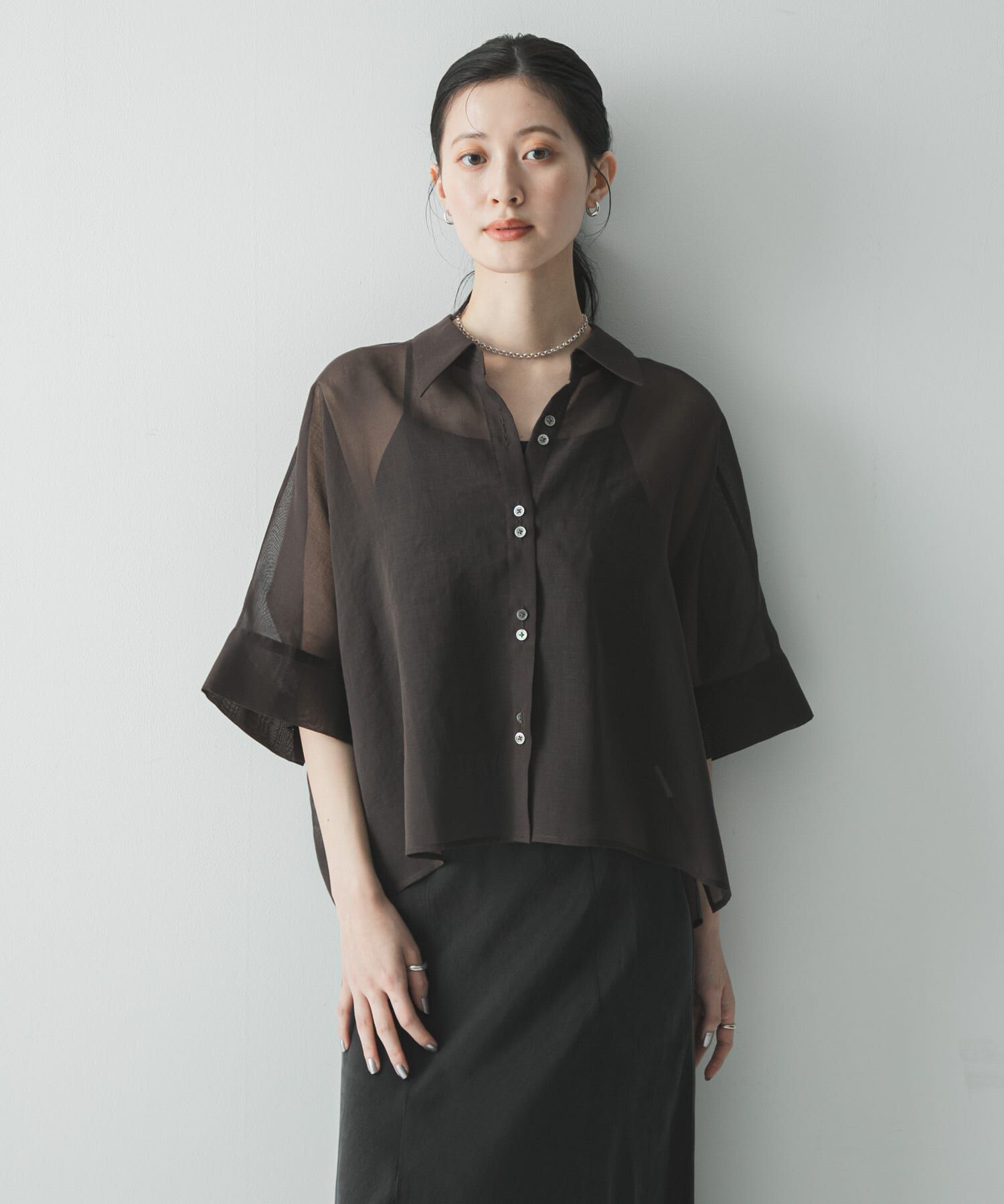 URBAN RESEARCH「ハーフスリーブシアーショートシャツ」|シャツ・ブラウス|
