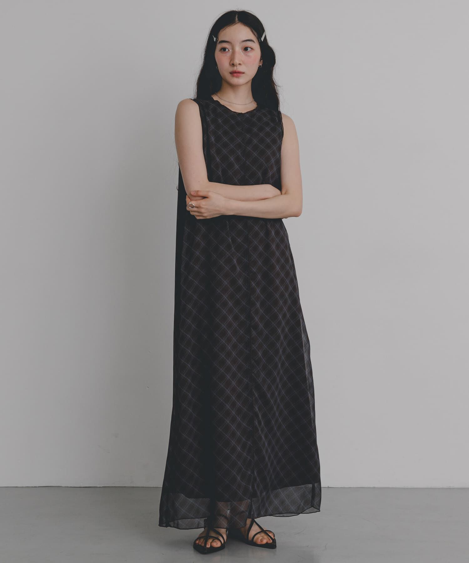 SENSE OF PLACE by URBAN RESEARCH「チェックシアーナローワンピース」|ワンピース|