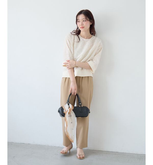  「《WEB限定アイテム》ジャガードクルーネックブラウス」|シャツ・ブラウス|