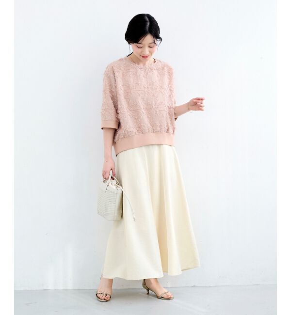  「《WEB限定アイテム》ジャガードクルーネックブラウス」|シャツ・ブラウス|