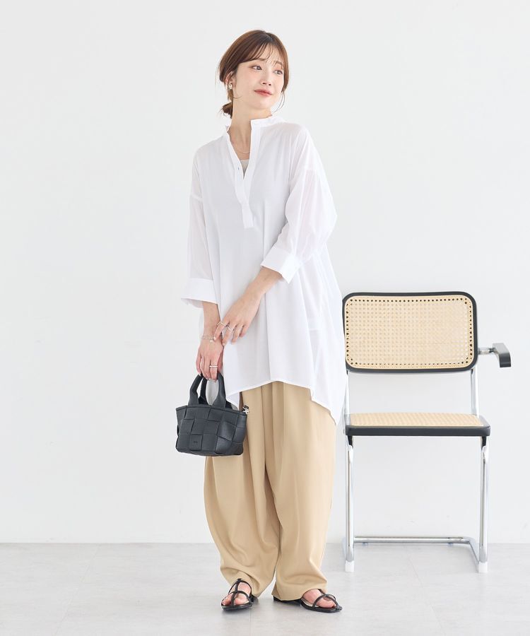 earth music&ecology「スタンドカラーオーバーチュニックシャツ」|シャツ・ブラウス|