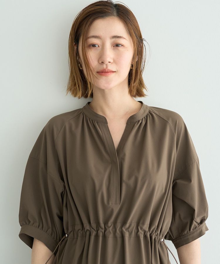 YECCA VECCA「【UVカット】ドロストギャザー袖ワンピース」|ワンピース|