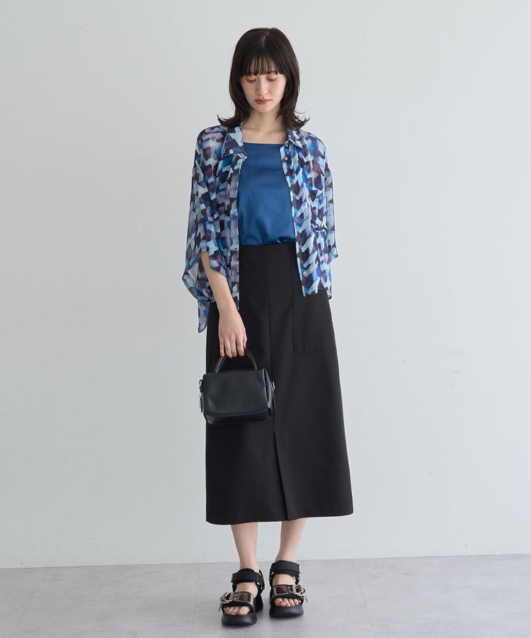 Editt by YECCA VECCA「[2SET]キャミ付きシアージオメ柄シャツ」|シャツ・ブラウス|