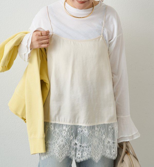  「【＠noricorico102考案】サテン&times;レース レイヤードキャミソール」|シャツ・ブラウス|