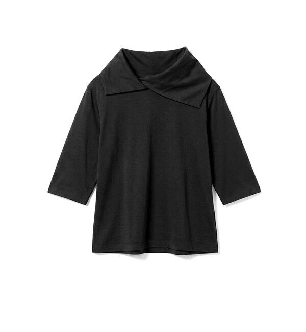 mizuiro ind「mizuiro ind ドレープカラープルオーバー」|Tシャツ・カットソー|ブラック