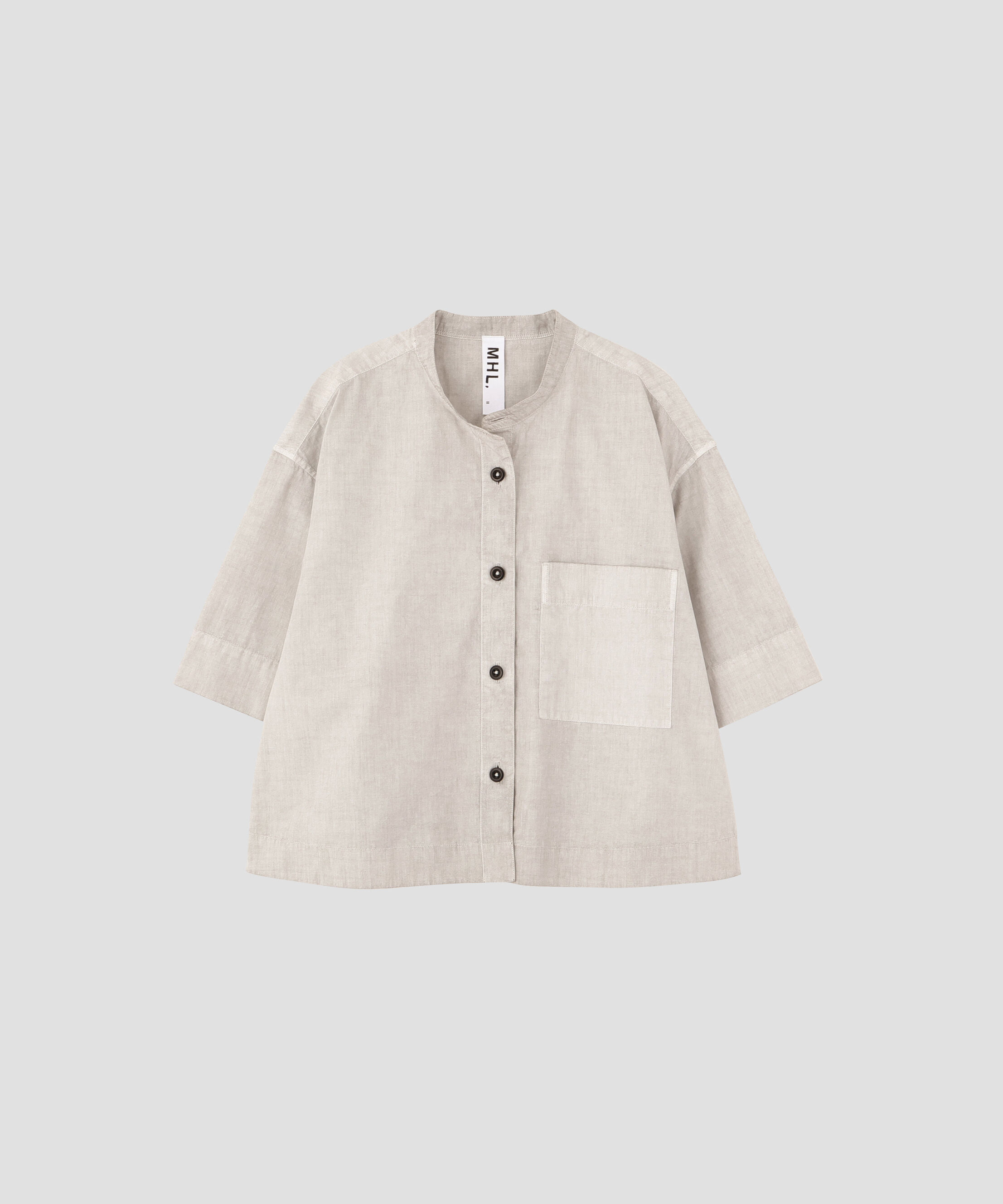 MHL.「CARBON DYED COTTON POPLIN SHIRT」|シャツ・ブラウス|GREY