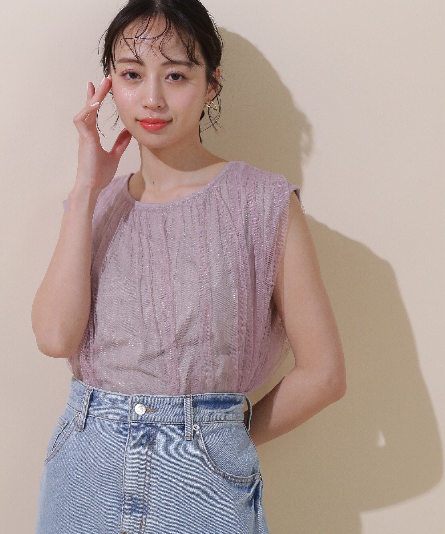  「ボリュームチュールトップス」|Tシャツ・カットソー|