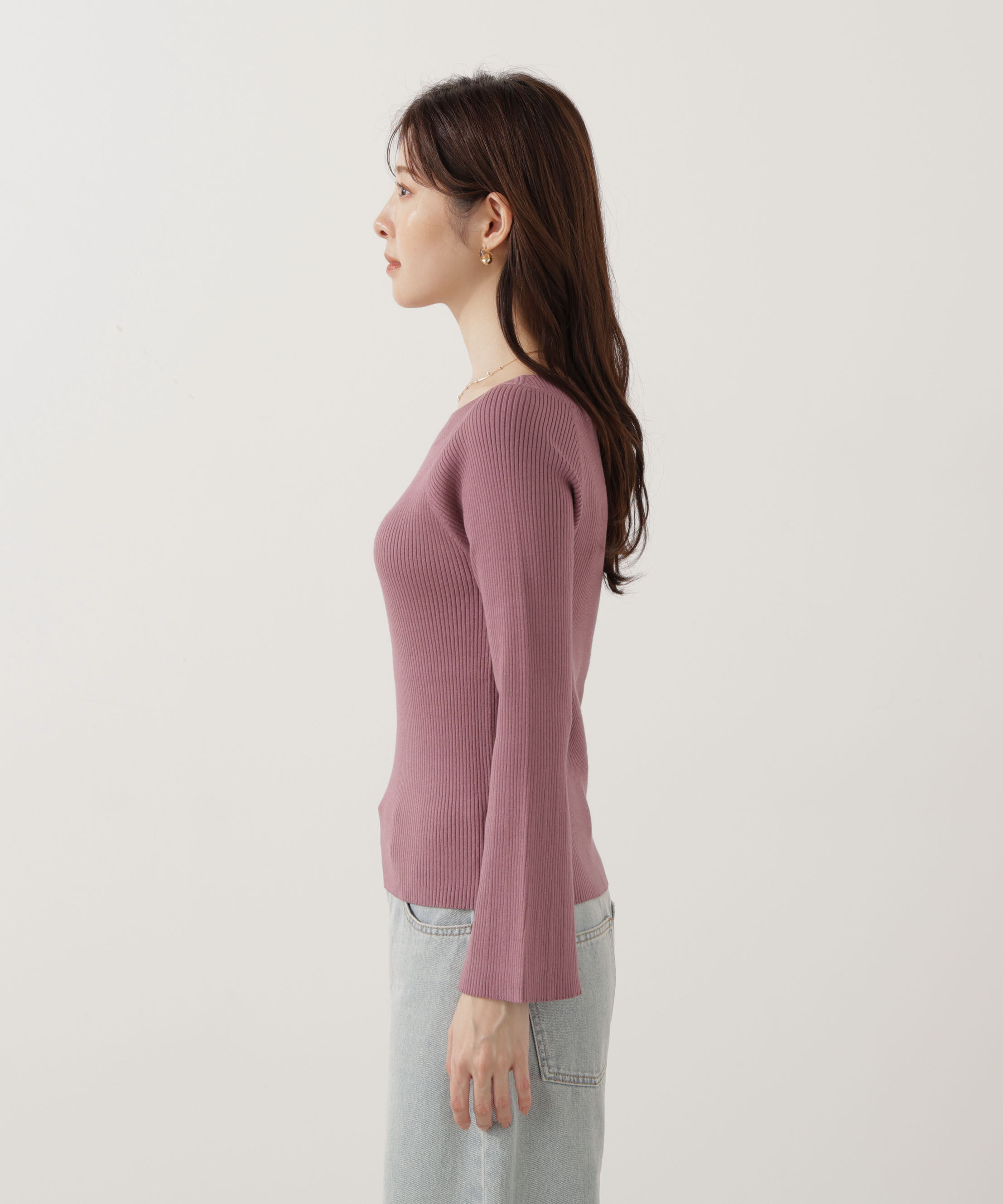 PROPORTION BODY DRESSING「＜ウォッシャブル＞フレアスリーブオフショルニット」|ニット・セーター|