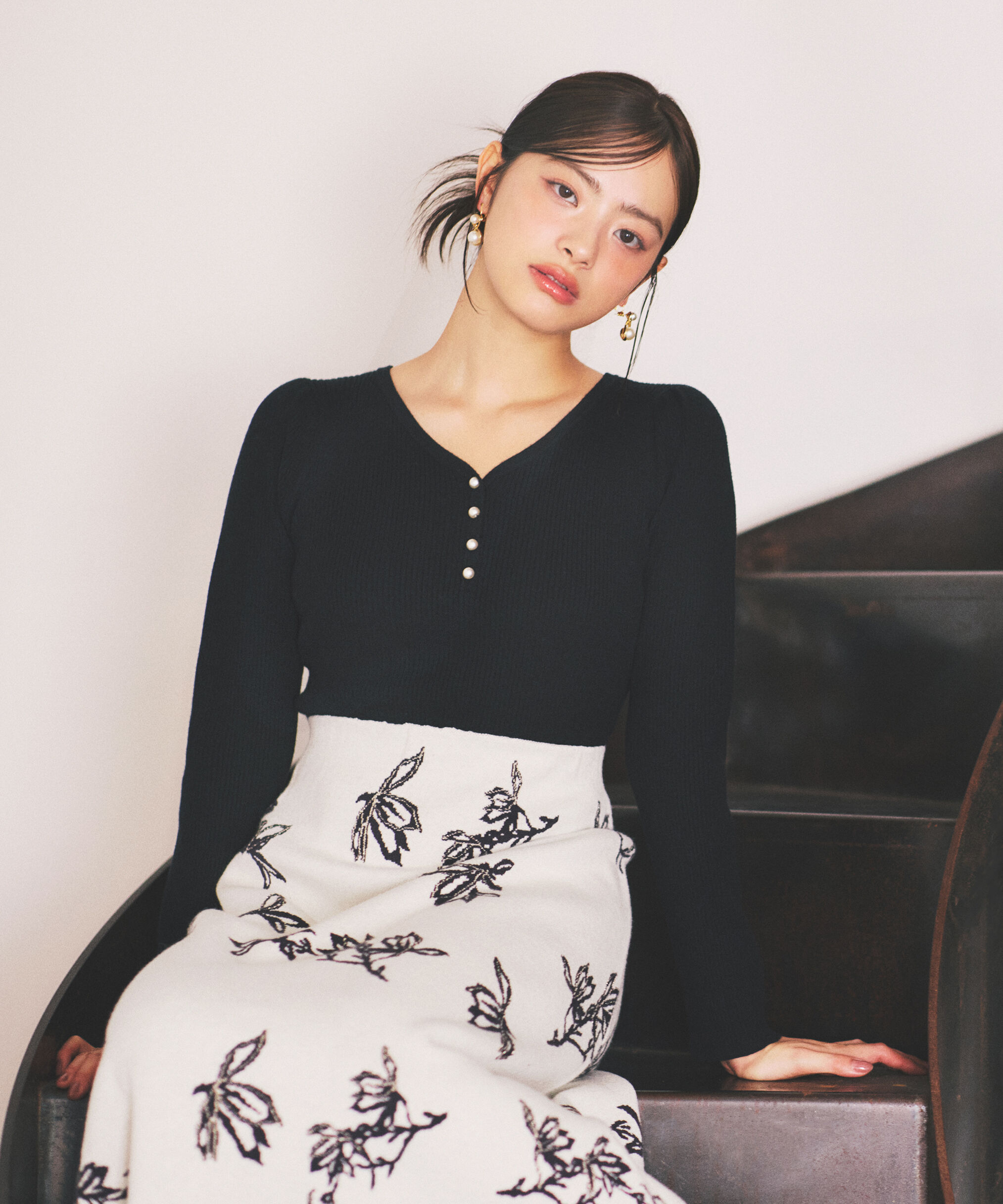 PROPORTION BODY DRESSING「花柄ジャガードニットワンピース 25AW」|ワンピース|