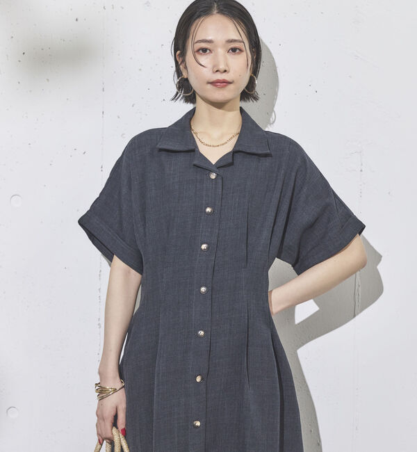 Doux archives「タックフレアシャツワンピース」|ワンピース|