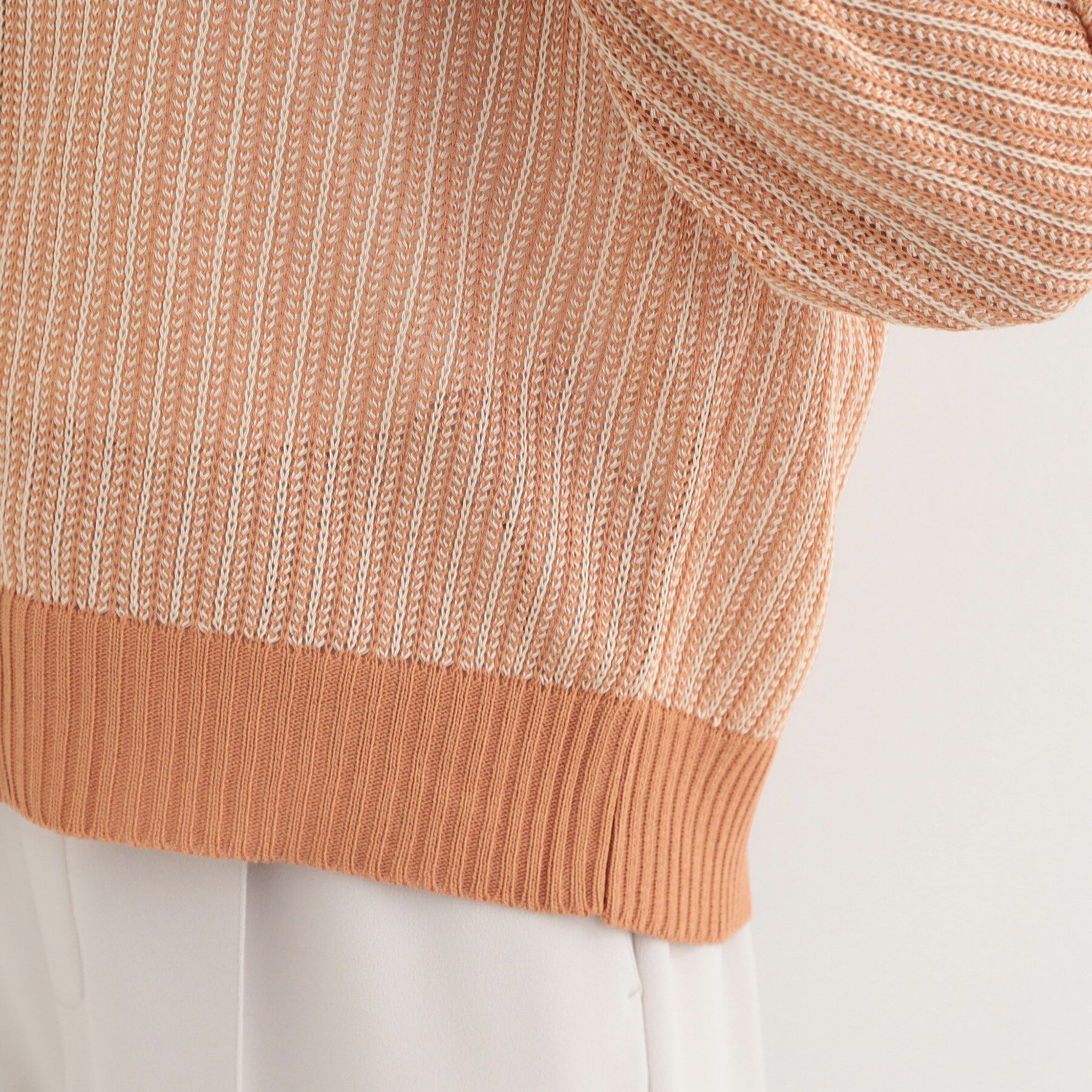 SHOO･LA･RUE「【洗濯機可/S-LL】キーネックでお顔周りすっきり ざっくり編みカーディガン」|カーディガン|