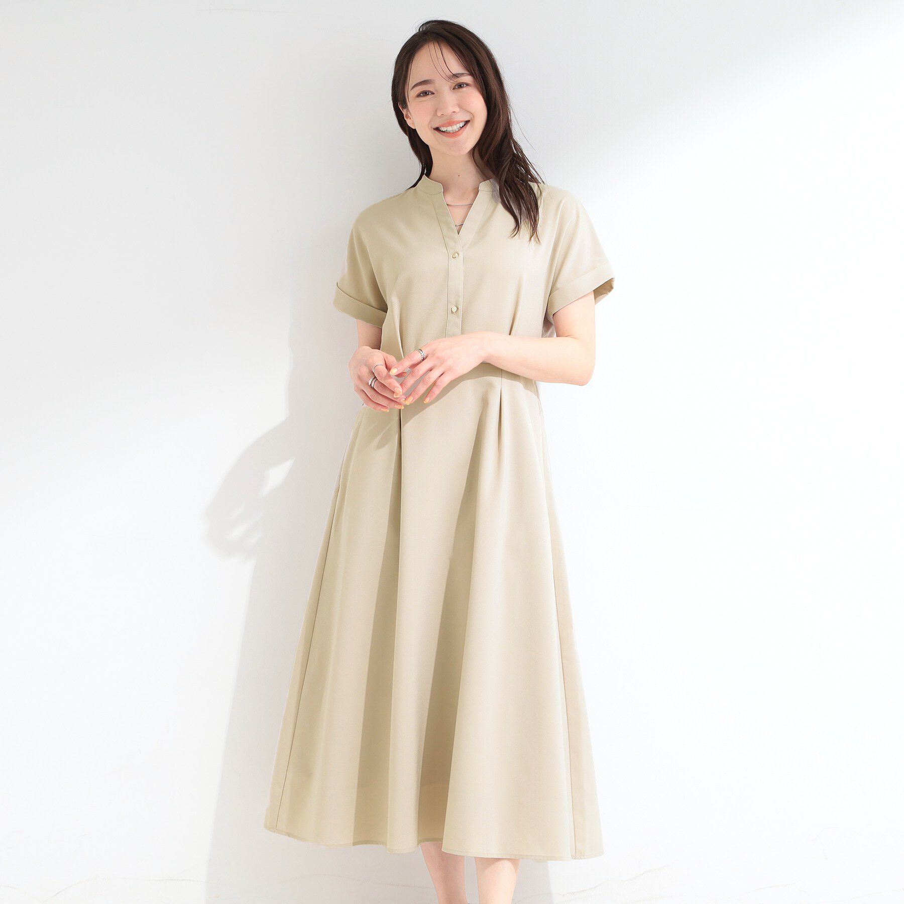 SHOO･LA･RUE「【洗濯機可／洗濯後しわになりにくい】ウエストタックフレンチワンピース」|ワンピース|