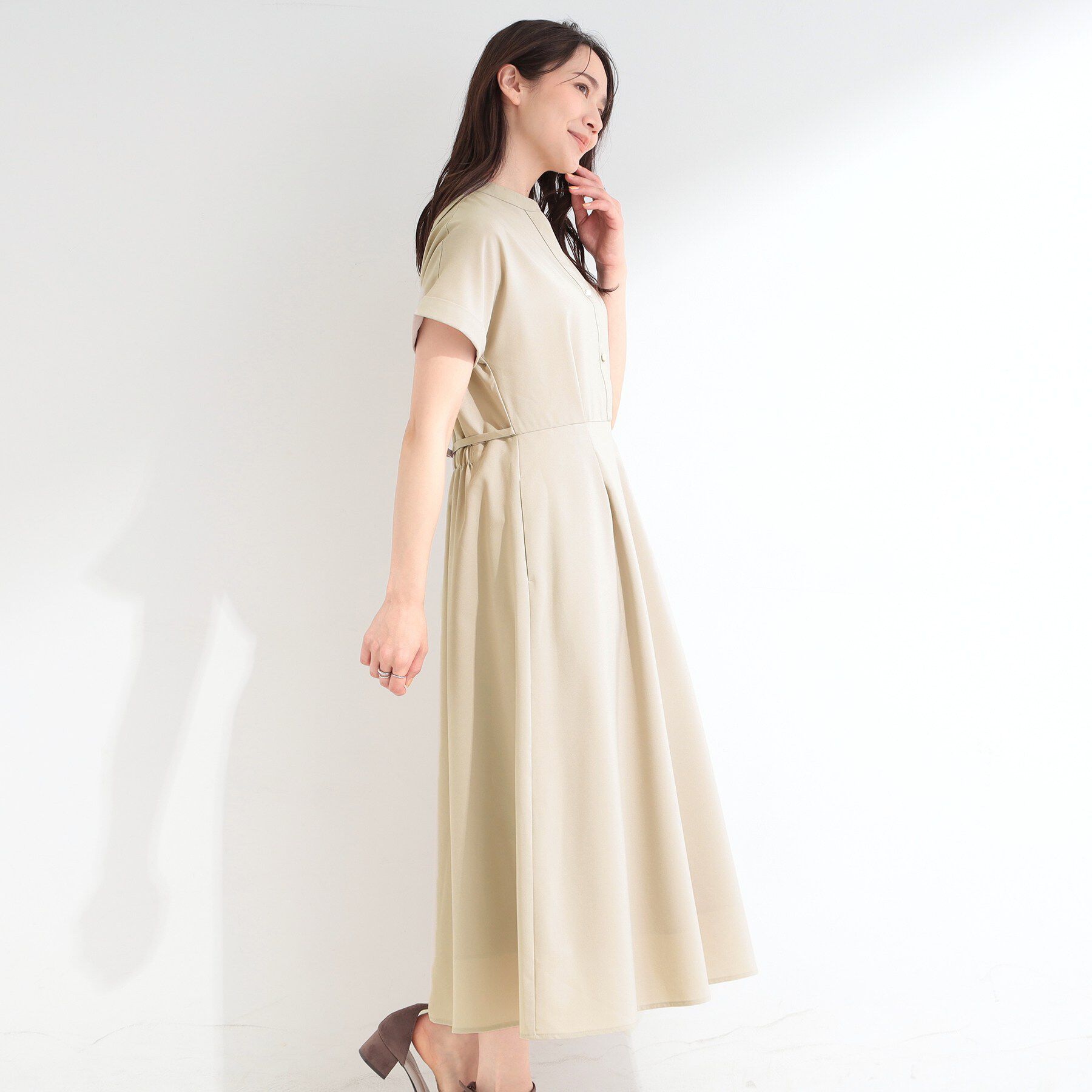 SHOO･LA･RUE「【洗濯機可／洗濯後しわになりにくい】ウエストタックフレンチワンピース」|ワンピース|