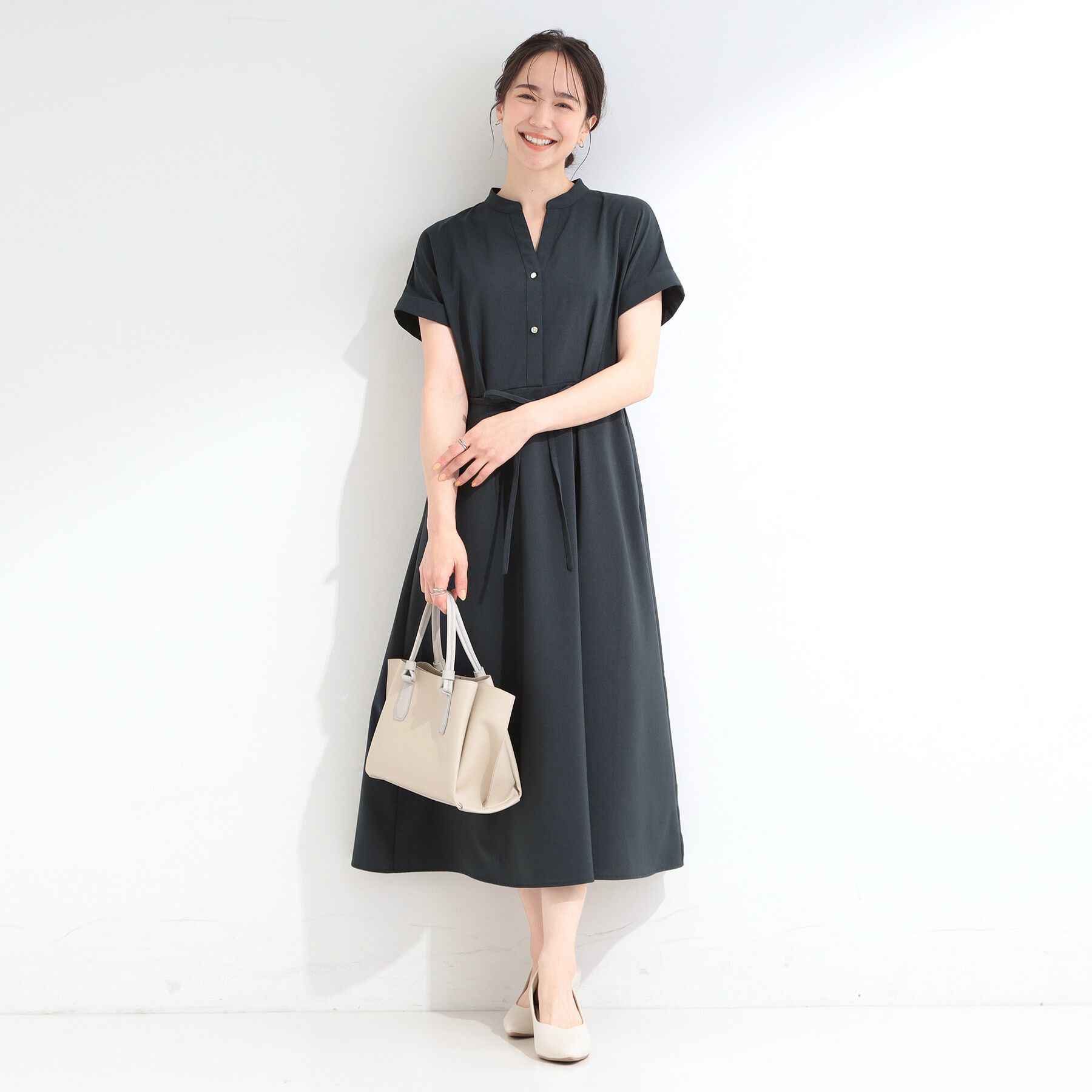 SHOO･LA･RUE「【洗濯機可／洗濯後しわになりにくい】ウエストタックフレンチワンピース」|ワンピース|