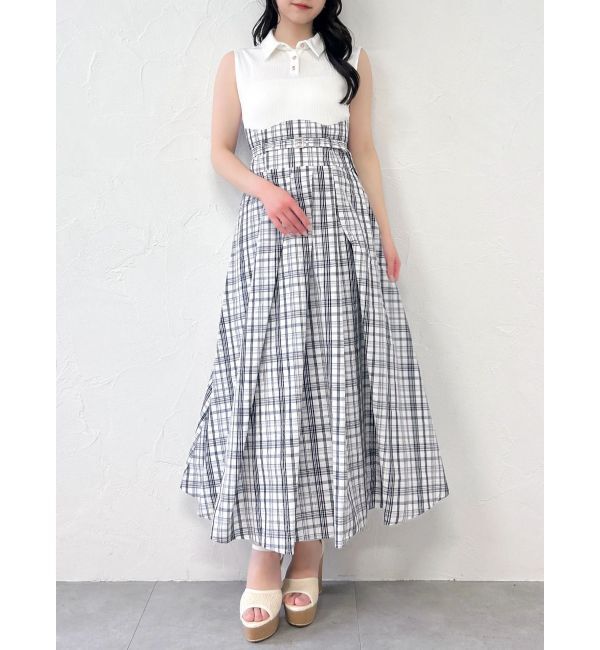 dazzlin「シャツカラーノースリコルセットワンピース」|ワンピース|