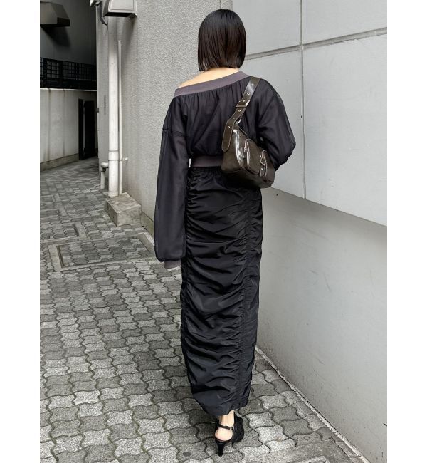 MURUA「ファスナースリットギャザースカート」|スカート|