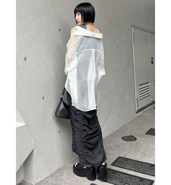 MURUA「ファスナースリットギャザースカート」|スカート|